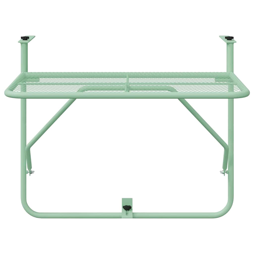 Hanging Balcony Table Folding Mint Green 60 x 39 x 65 cm Steel