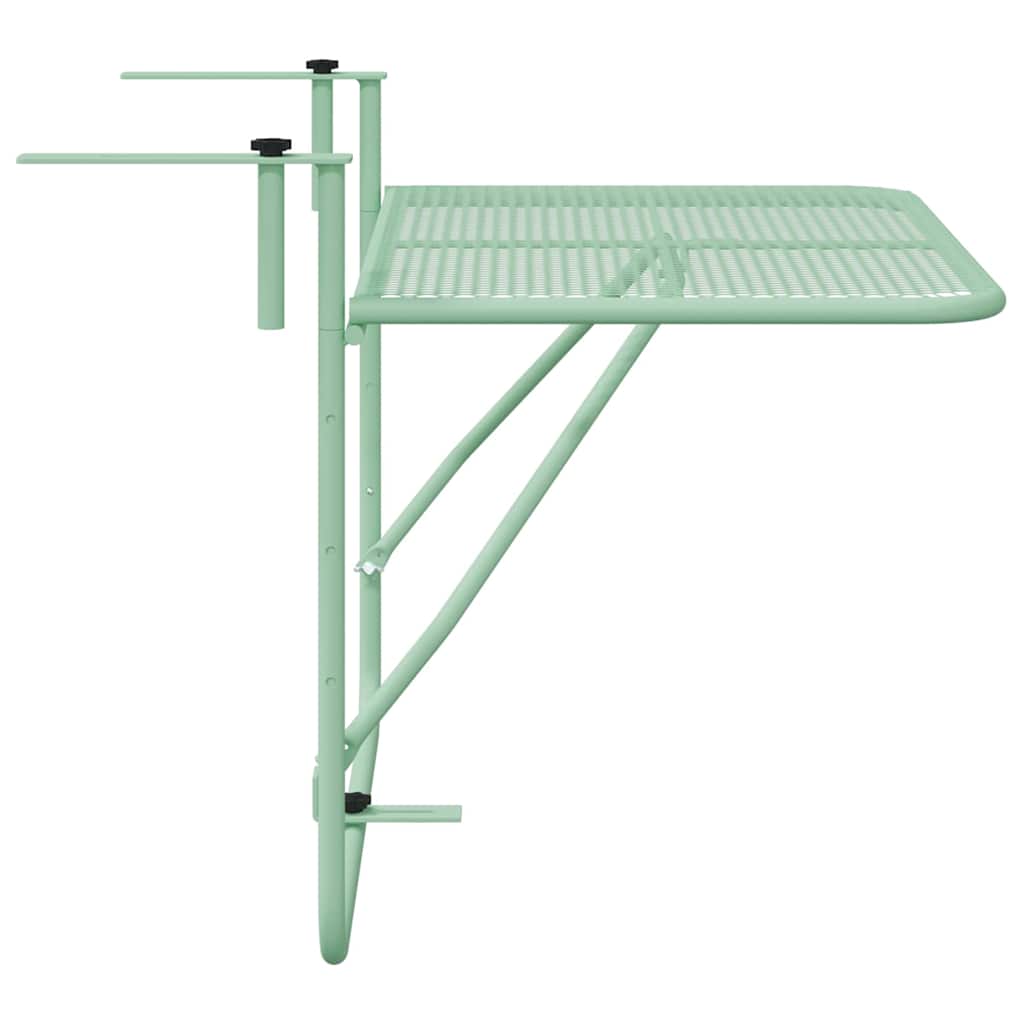 Hanging Balcony Table Folding Mint Green 60 x 39 x 65 cm Steel
