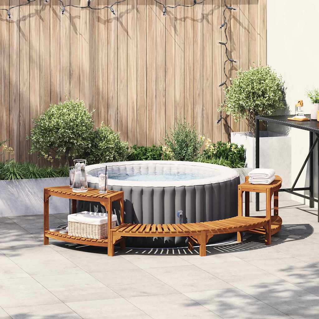 Hot Tub Surround Half-Round Brown 252 x 112 x 55.5 cm