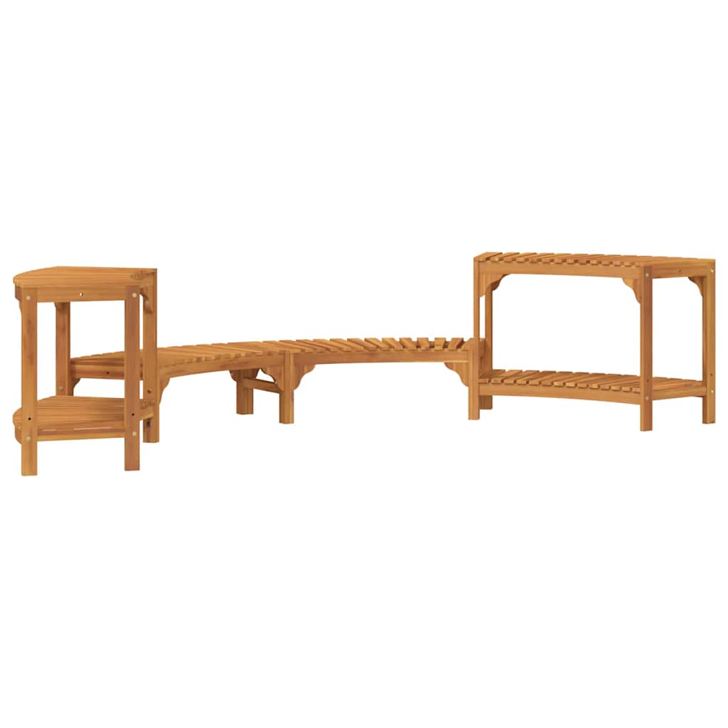 Hot Tub Surround Half-Round Brown 252 x 112 x 55.5 cm
