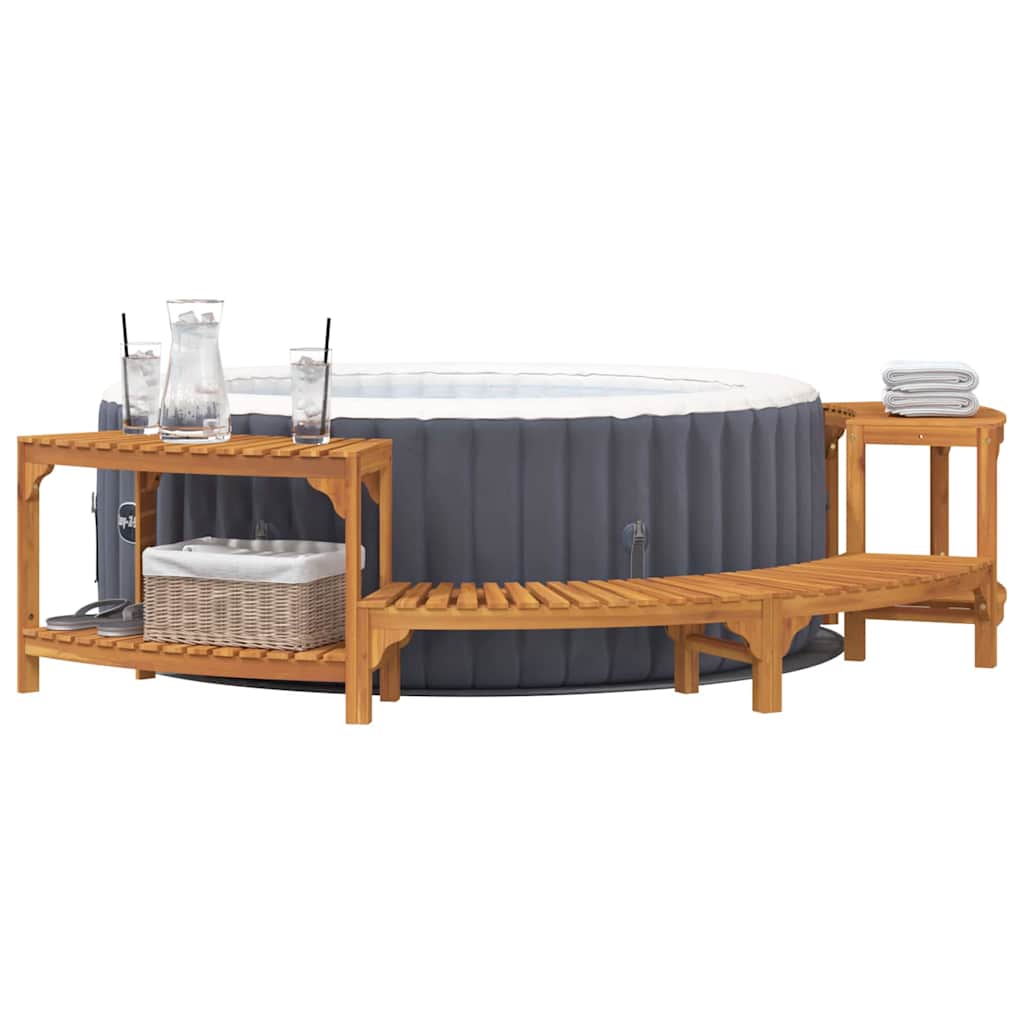 Hot Tub Surround Half-Round Brown 252 x 112 x 55.5 cm