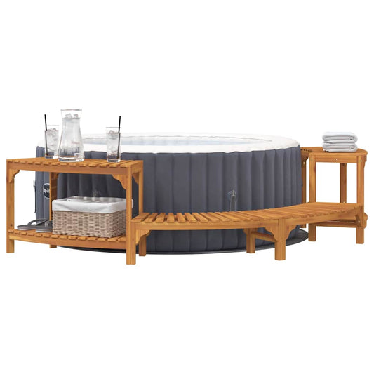 Hot Tub Surround Half-Round Brown 252 x 112 x 55.5 cm