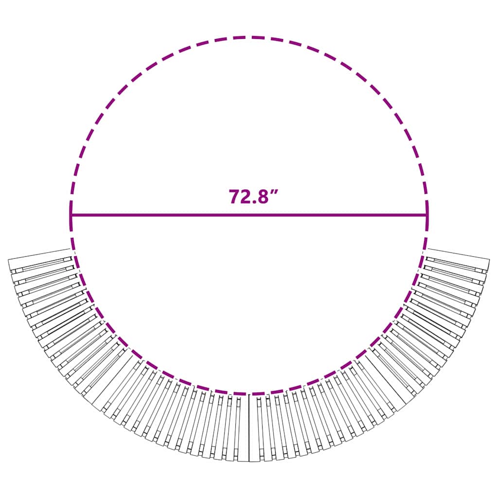 Hot Tub Surround Half-Round Brown 252 x 112 x 55.5 cm
