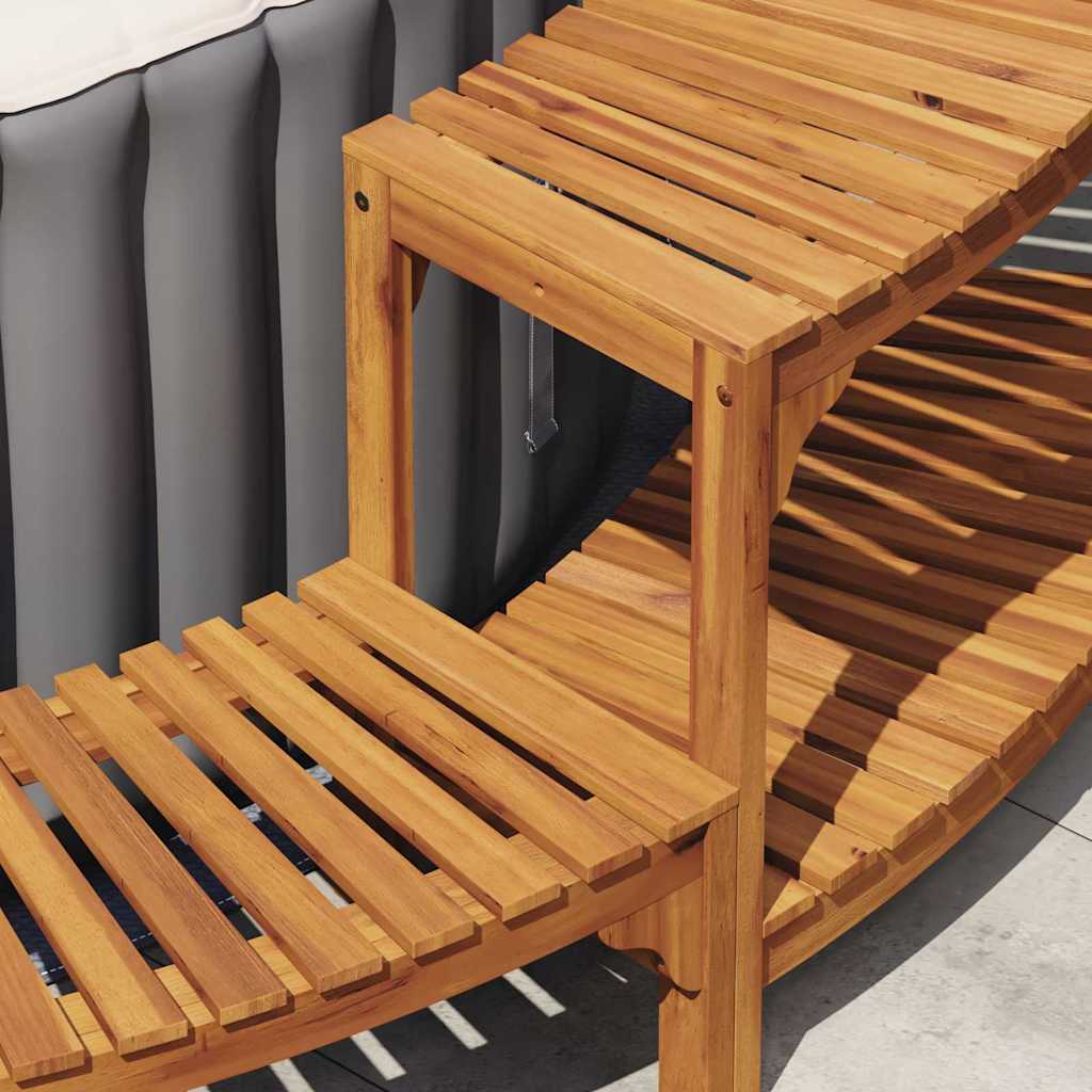 Hot Tub Surround Half-Round Brown 272 x 120 x 55.5 cm