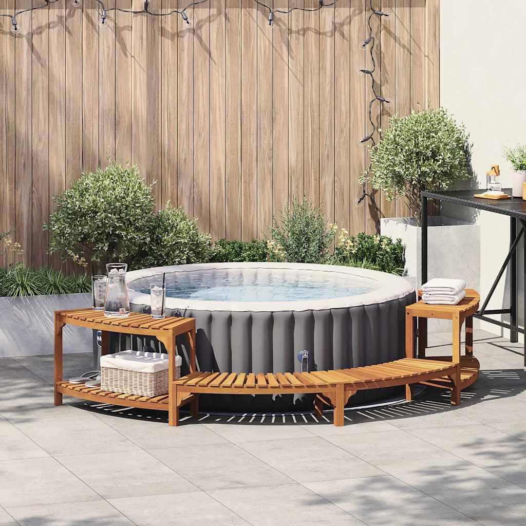 Hot Tub Surround Half-Round Brown 272 x 120 x 55.5 cm
