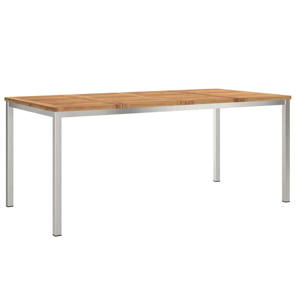 Dining Table 180x90x75 cm Solid Acacia Wood and Stainless Steel
