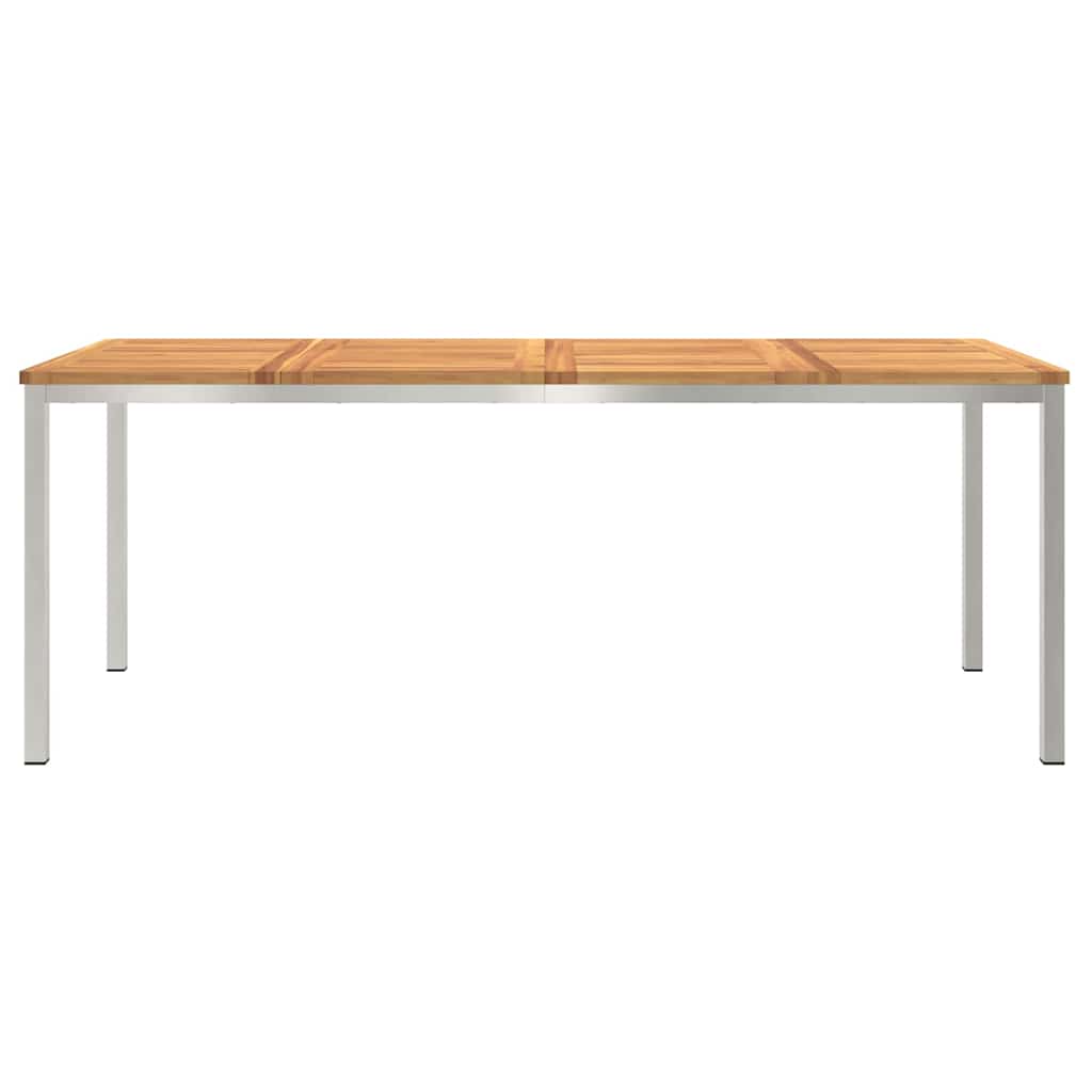 Dining Table 200x90x75 cm Solid Acacia Wood and Stainless Steel
