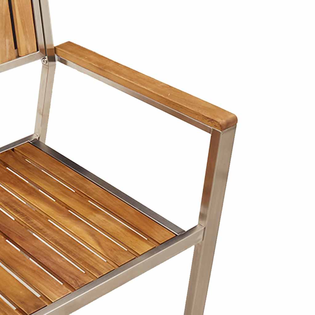 Garden Chair 2 pcs Brown 56 x 54.5 x 87 cm Solid Acacia Wood