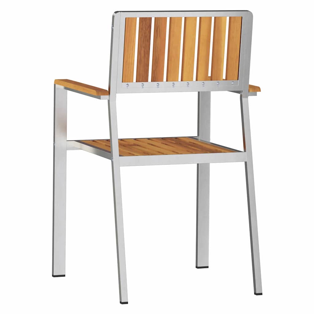 Garden Chair 2 pcs Brown 56 x 54.5 x 87 cm Solid Acacia Wood