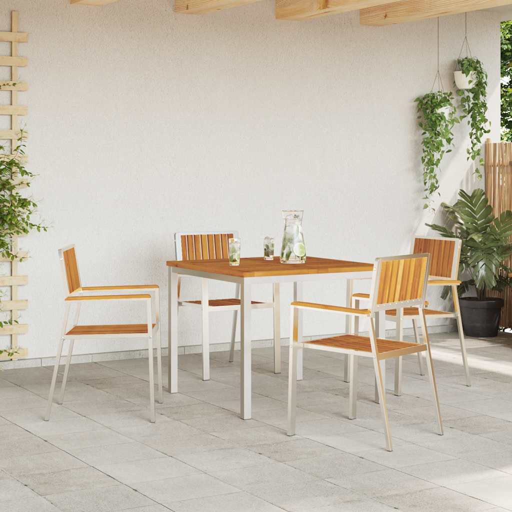 Garden Chair 4 pcs Brown 56 x 54.5 x 87 cm Solid Acacia Wood