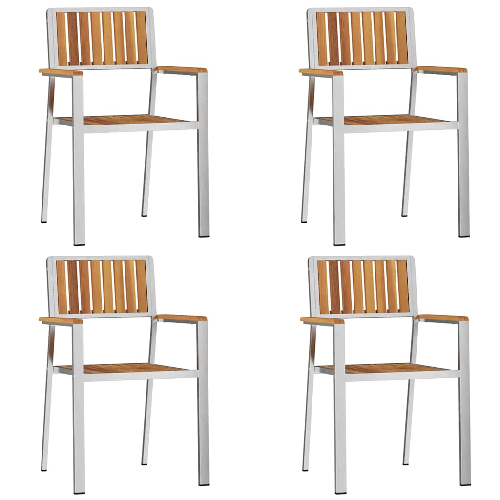 Garden Chair 4 pcs Brown 56 x 54.5 x 87 cm Solid Acacia Wood