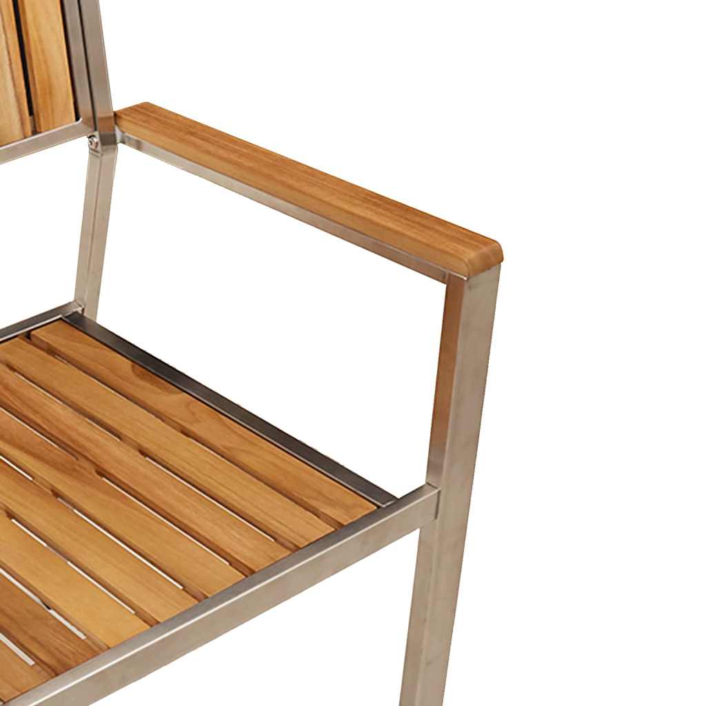 Garden Chair 2 pcs Brown 56 x 54.5 x 87 cm Solid Teak Wood