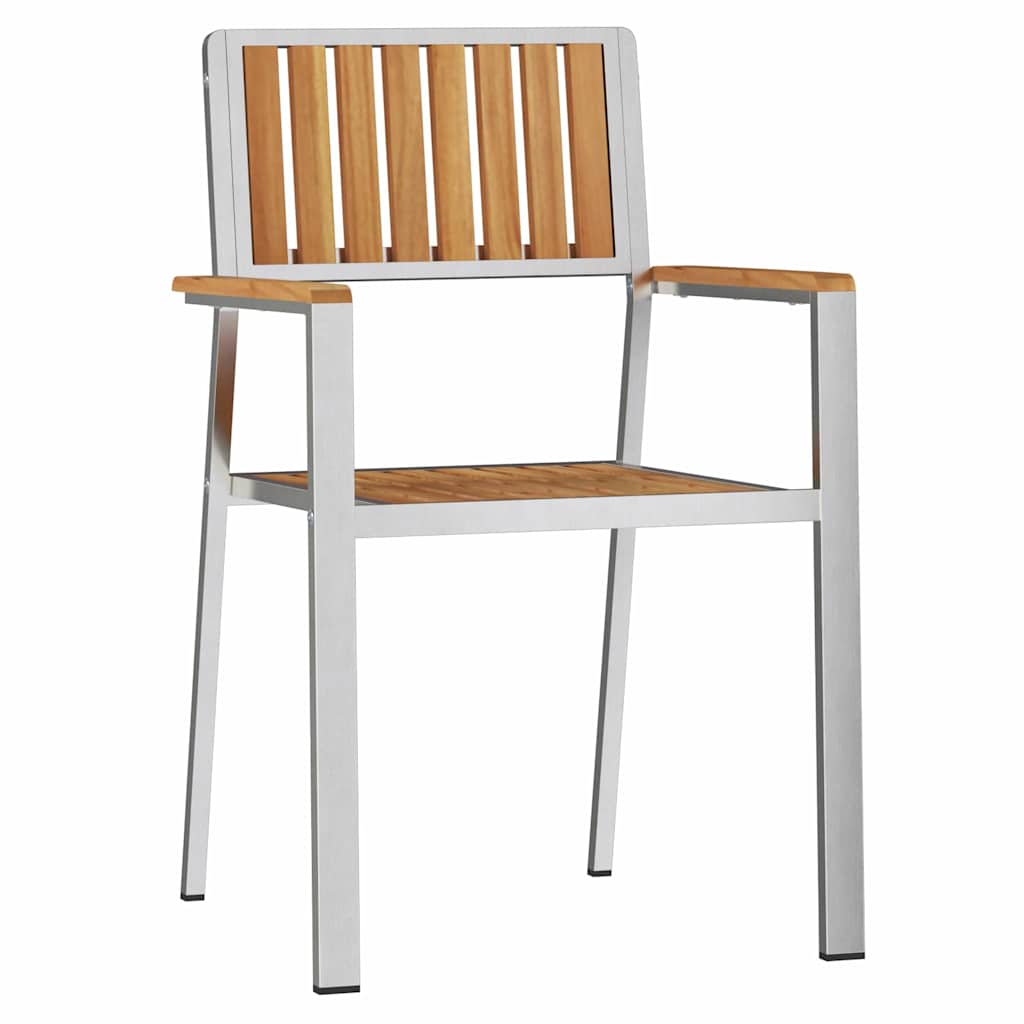 Garden Chair 2 pcs Brown 56 x 54.5 x 87 cm Solid Teak Wood