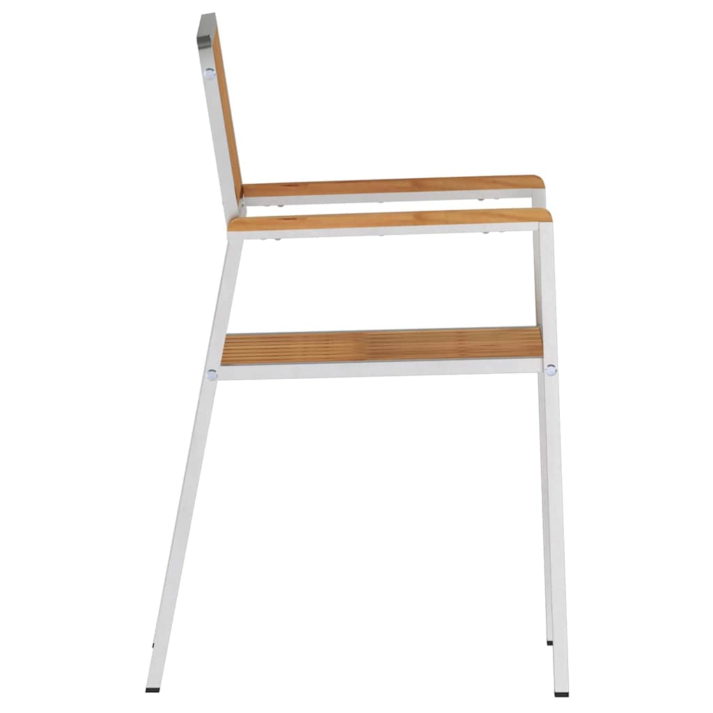 Garden Chair 2 pcs Brown 56 x 54.5 x 87 cm Solid Teak Wood