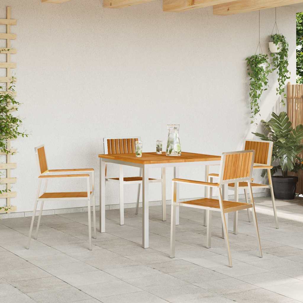 Garden Chair 4 pcs Brown 56 x 54.5 x 87 cm Solid Teak Wood