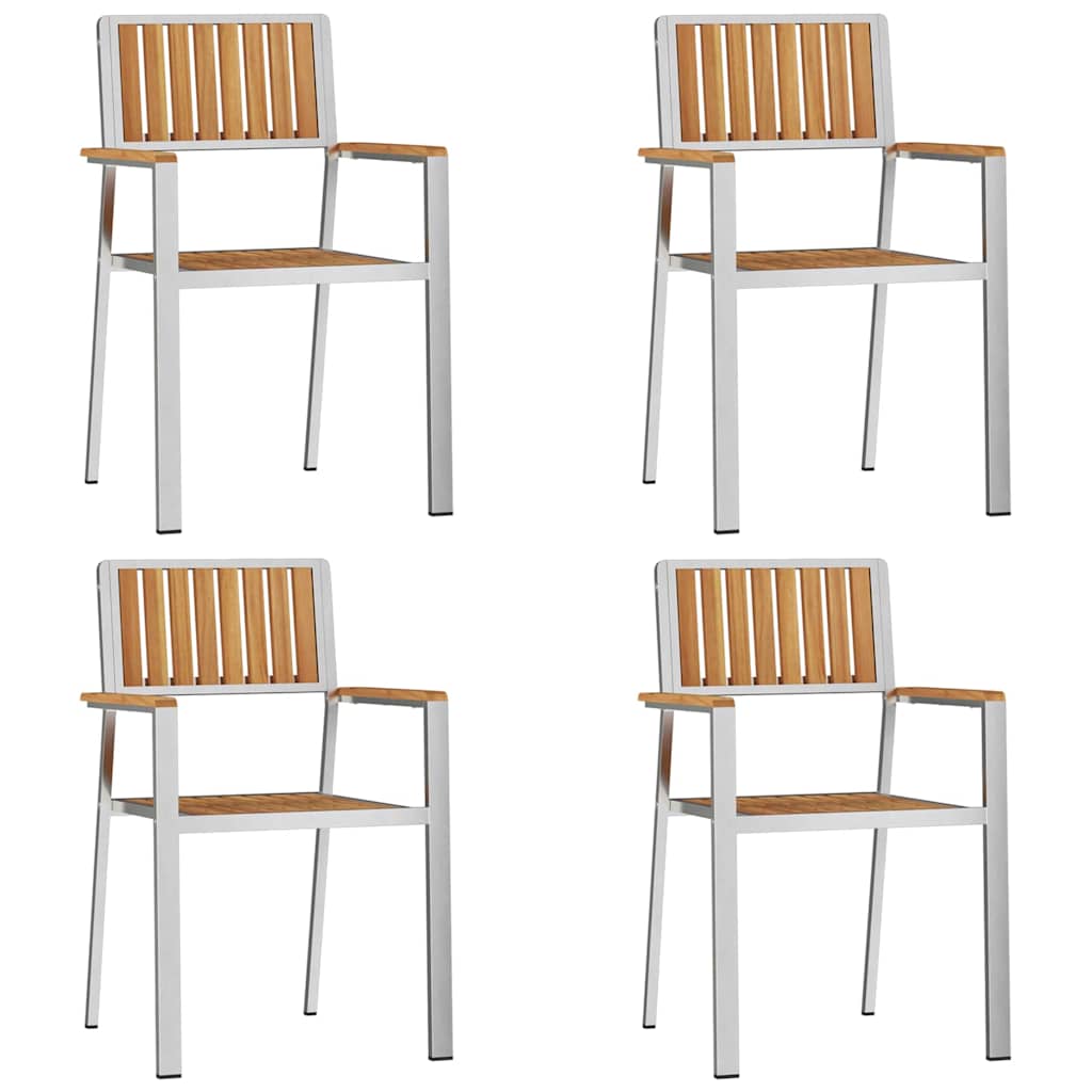 Garden Chair 4 pcs Brown 56 x 54.5 x 87 cm Solid Teak Wood