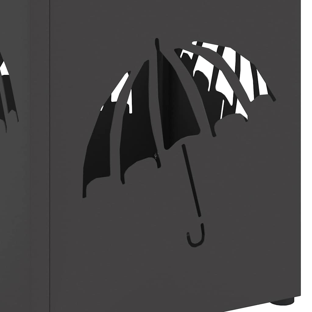 vidaXL Umbrella Stand Black 15.5 x 15.5 x 49 cm Steel
