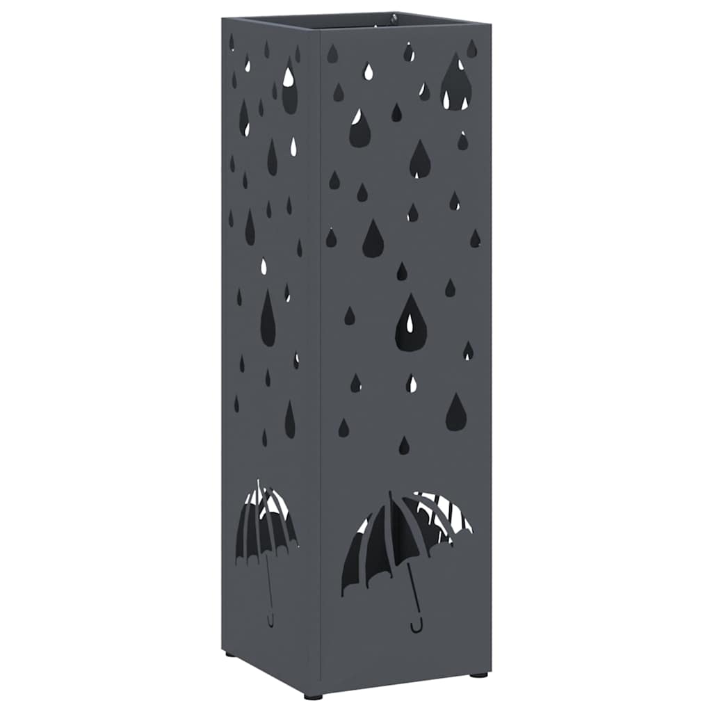vidaXL Umbrella Stand Anthracite 15.5 x 15.5 x 49 cm Steel