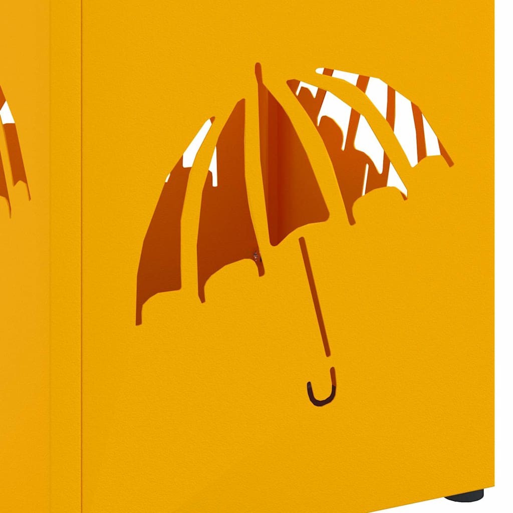 vidaXL Umbrella Stand Mustard 15.5 x 15.5 x 49 cm Steel