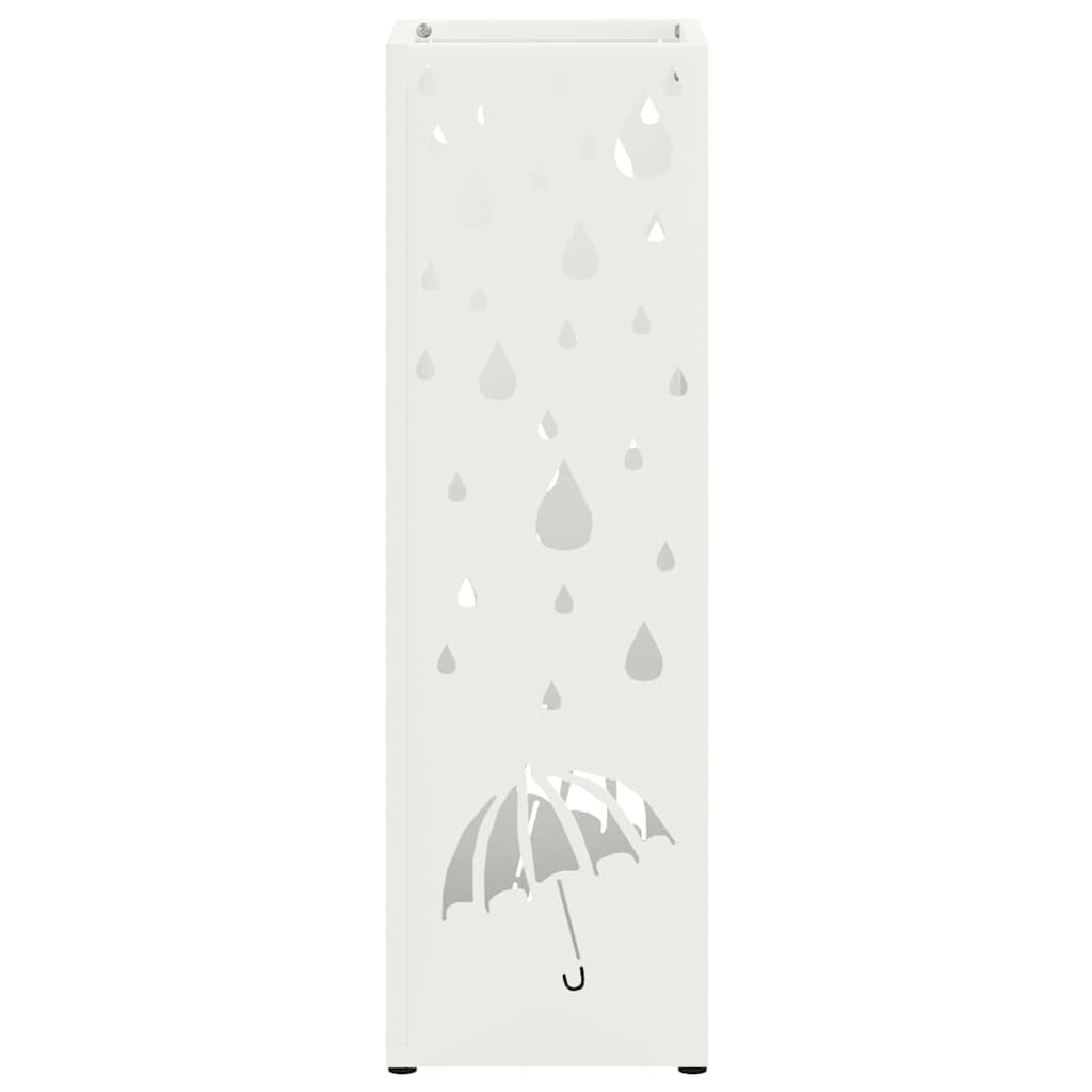 Rain Umbrella Stand White 15.5 x 15.5 x 49 cm Steel