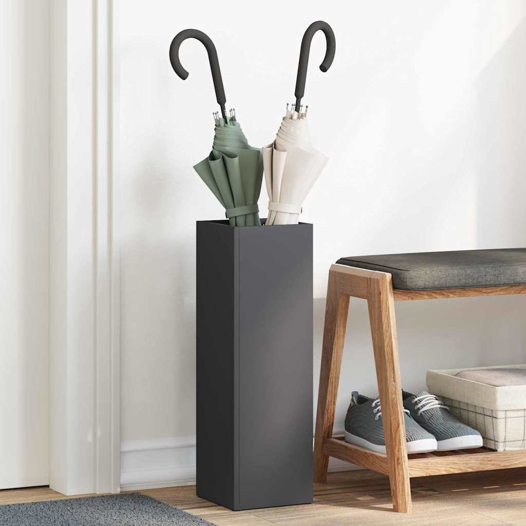 Rain Umbrella Stand Black 15.5 x 15.5 x 49 cm Steel