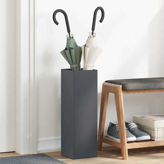 vidaXL Umbrella Stand Anthracite 15.5 x 15.5 x 49 cm Steel