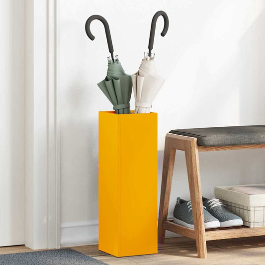 vidaXL Umbrella Stand Mustard 15.5 x 15.5 x 49 cm Steel