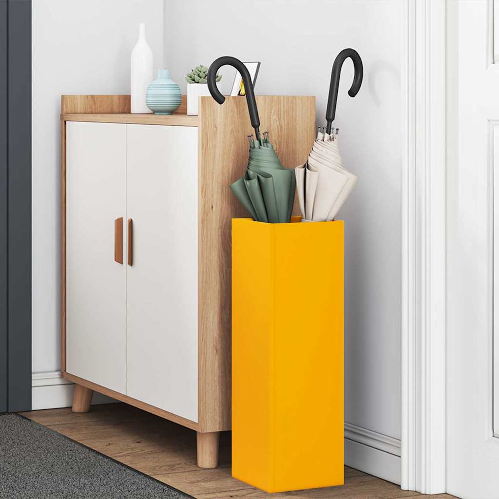 vidaXL Umbrella Stand Mustard 15.5 x 15.5 x 49 cm Steel