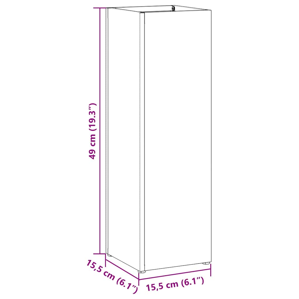 vidaXL Umbrella Stand Mustard 15.5 x 15.5 x 49 cm Steel