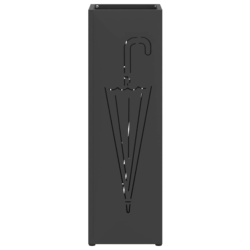 Rain Umbrella Stand Black 15.5 x 15.5 x 49 cm Steel