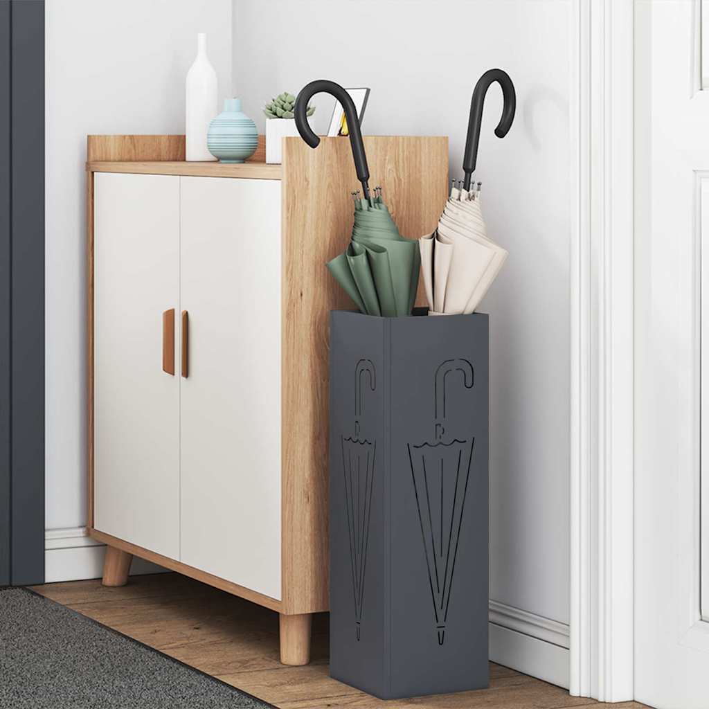 Rain Umbrella Stand Anthracite 15.5 x 15.5 x 49 cm Steel
