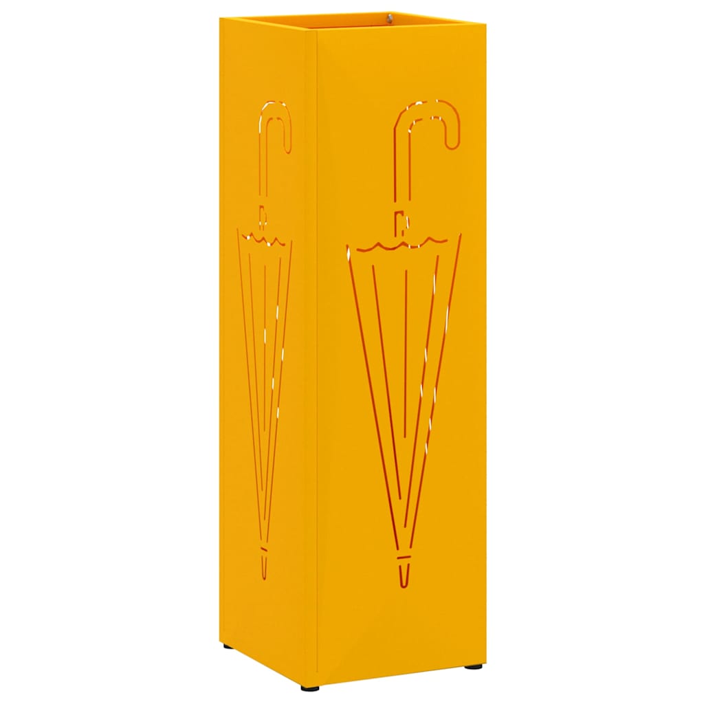 Rain Umbrella Stand Mustard 15.5 x 15.5 x 49 cm Steel
