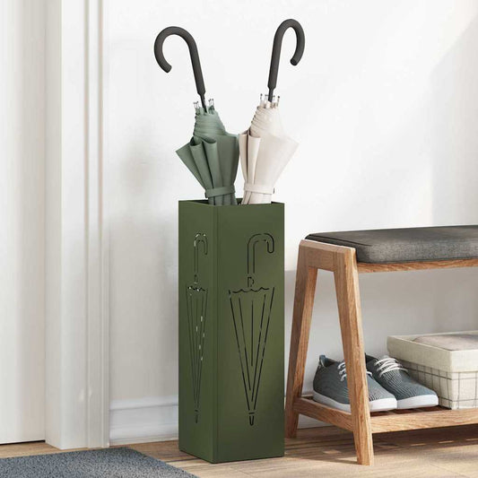 vidaXL Umbrella Stand Olive 15.5 x 15.5 x 49 cm Steel