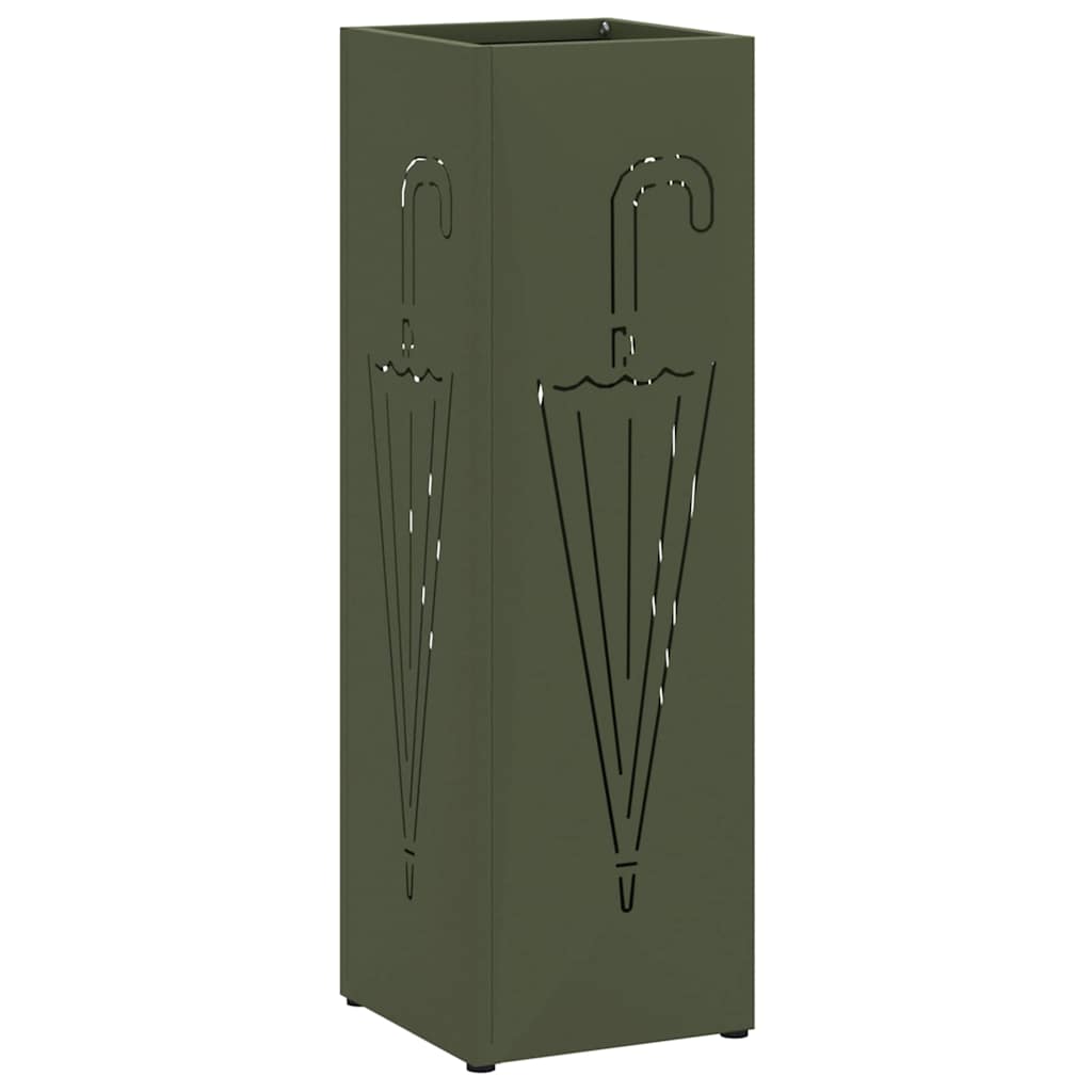 vidaXL Umbrella Stand Olive 15.5 x 15.5 x 49 cm Steel