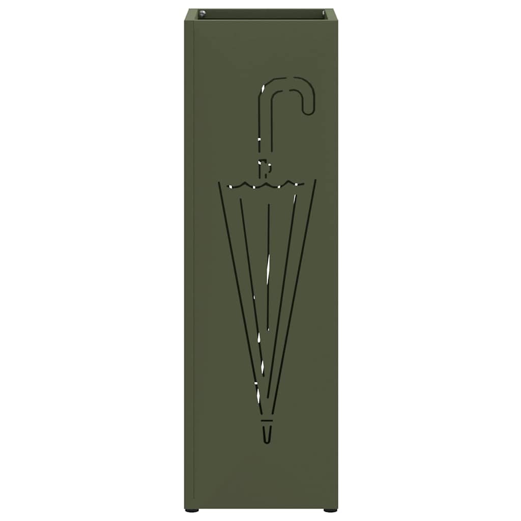 vidaXL Umbrella Stand Olive 15.5 x 15.5 x 49 cm Steel