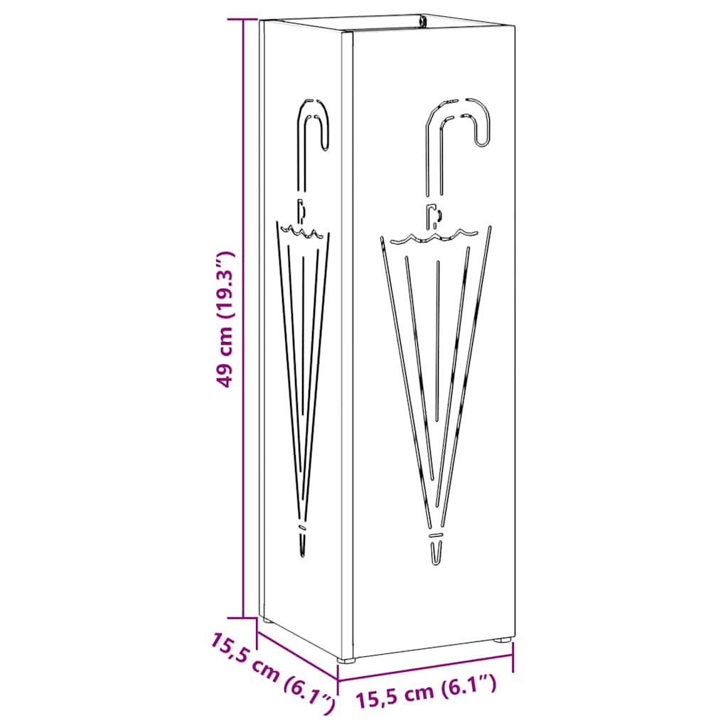 vidaXL Umbrella Stand Olive 15.5 x 15.5 x 49 cm Steel