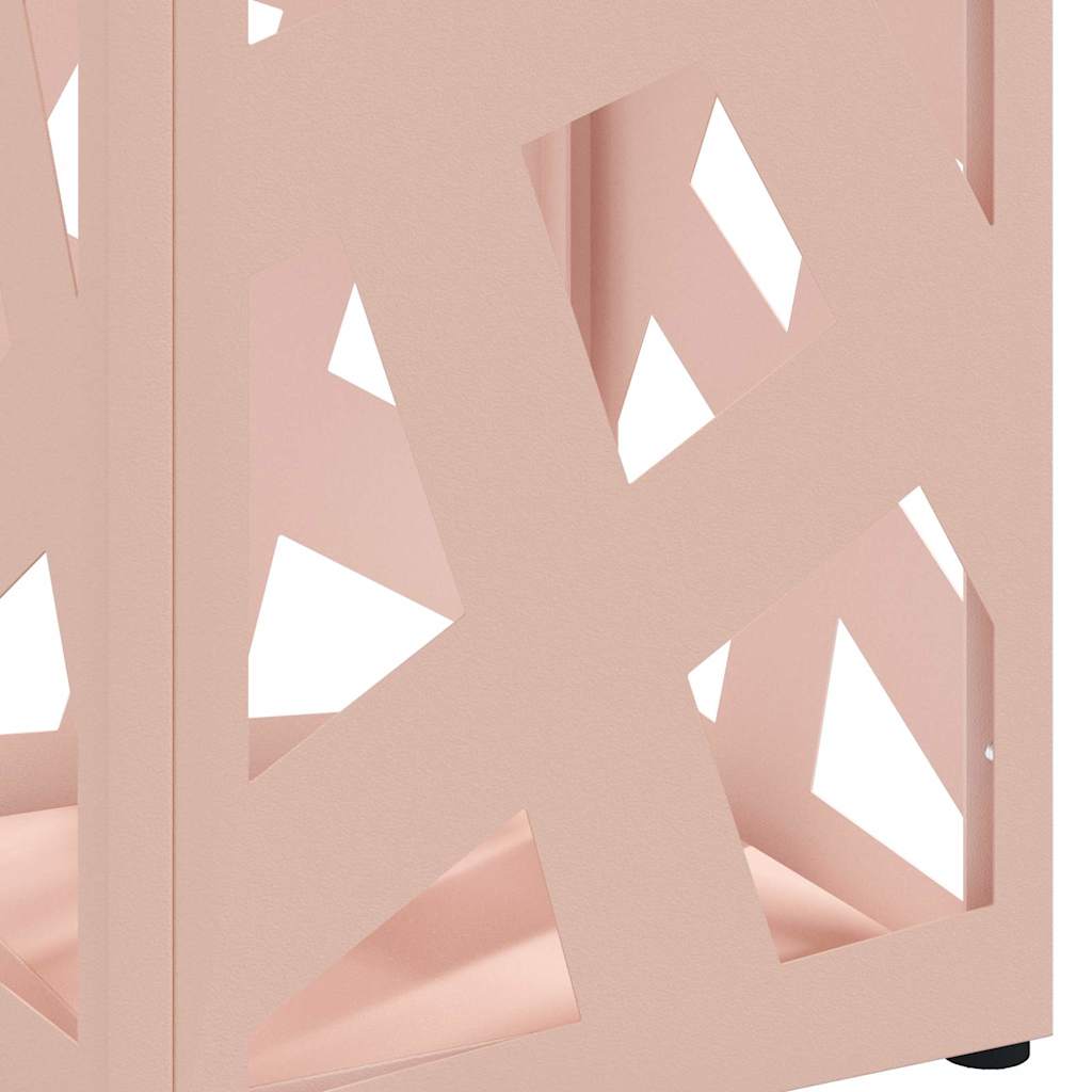Rain Umbrella Stand with Storage Pink 15.5 x 15.5 x 49 cm Steel