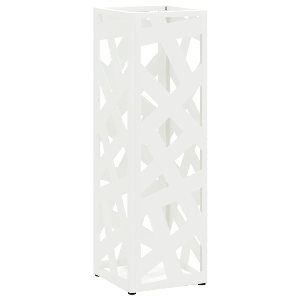 vidaXL Umbrella Stand White 15.5 x 15.5 x 49 cm Steel