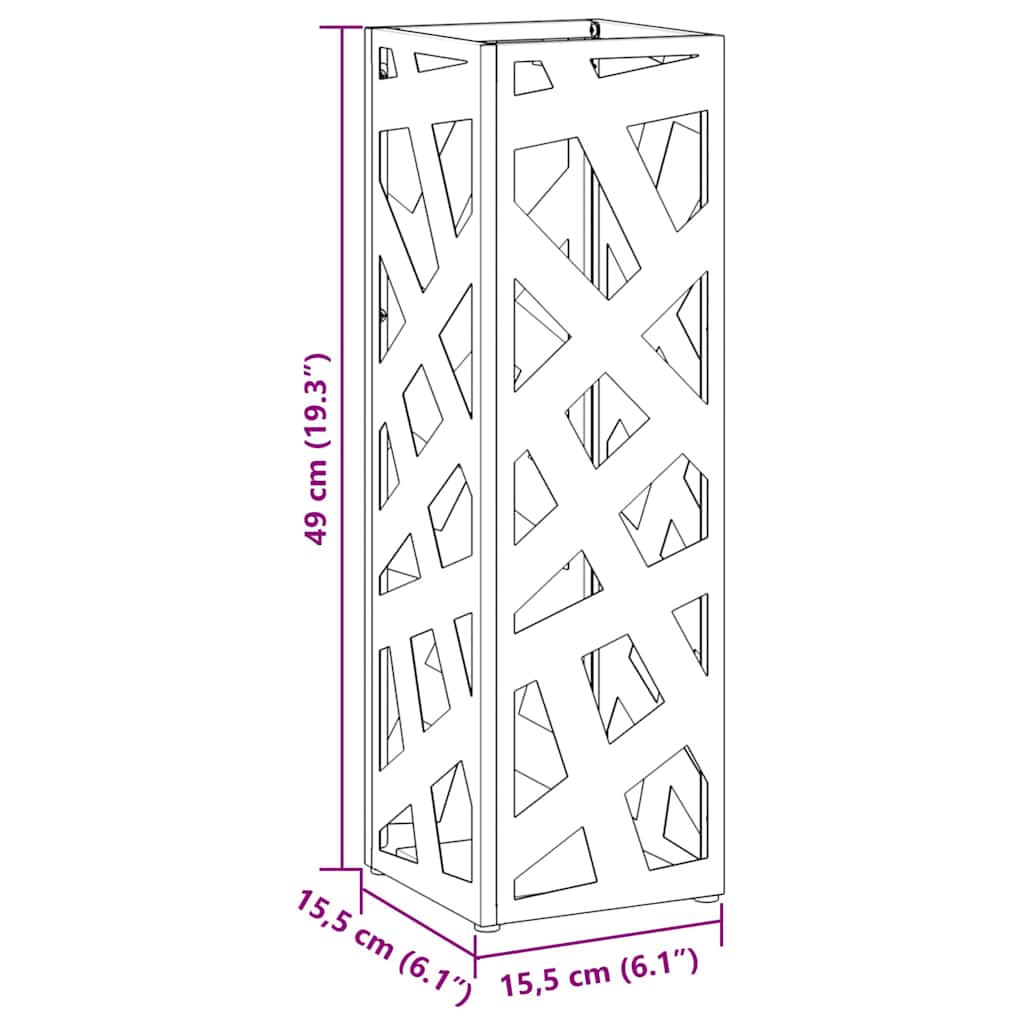 vidaXL Umbrella Stand White 15.5 x 15.5 x 49 cm Steel