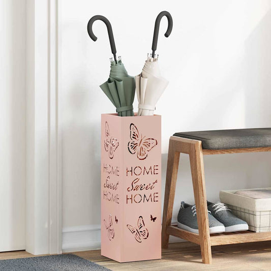 vidaXL Umbrella Stand Pink 15.5 x 15.5 x 49 cm Steel