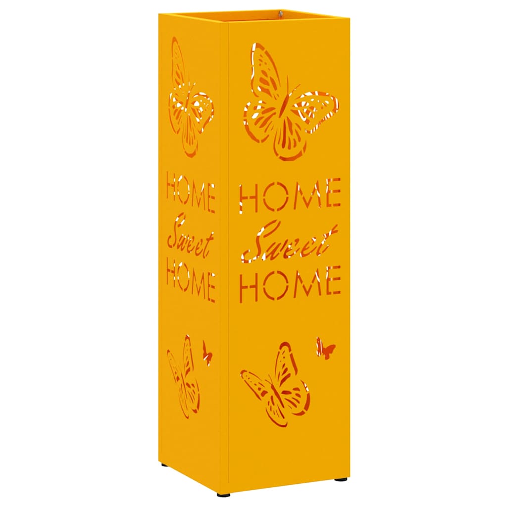 Rain Umbrella Stand Mustard 15.5 x 15.5 x 49 cm Steel