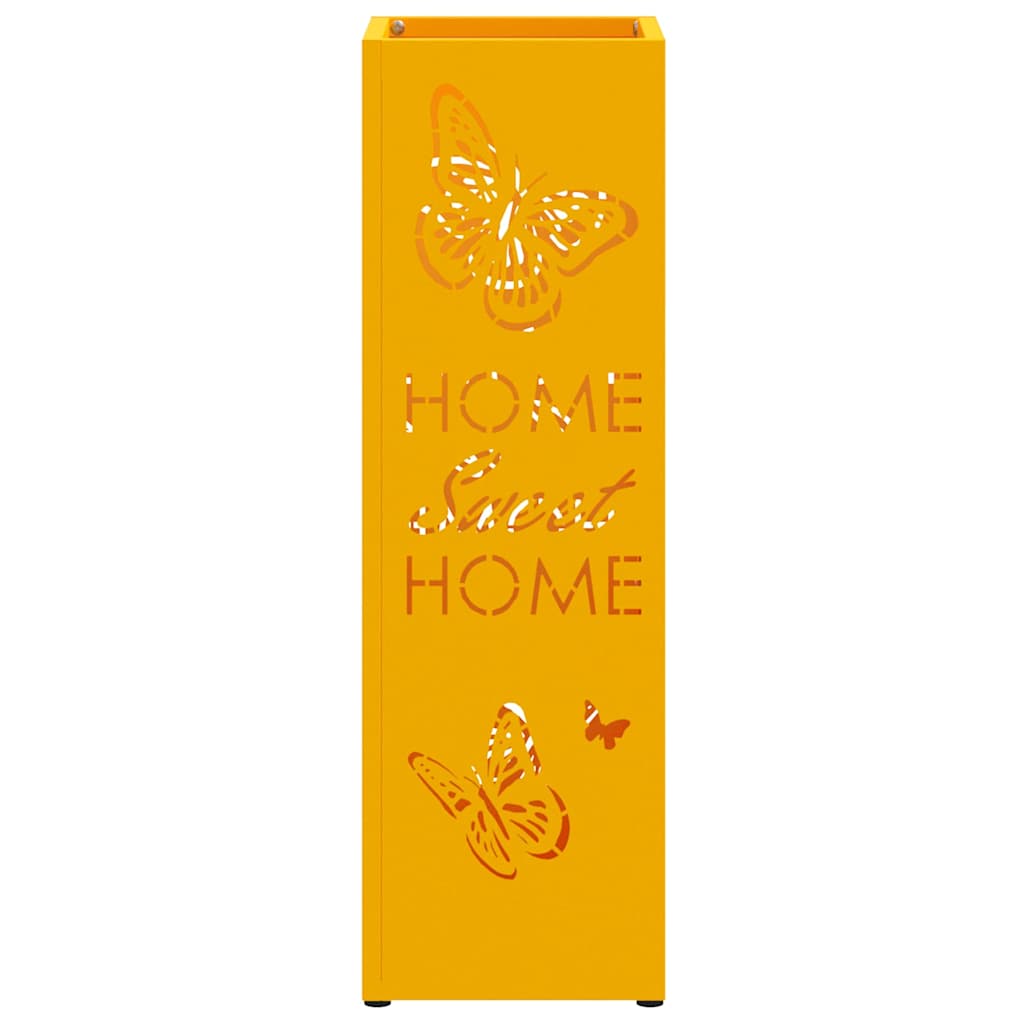Rain Umbrella Stand Mustard 15.5 x 15.5 x 49 cm Steel