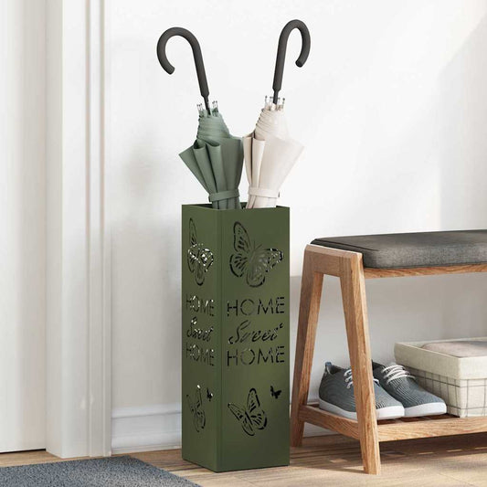 vidaXL Umbrella Stand Olive 15.5 x 15.5 x 49 cm Steel
