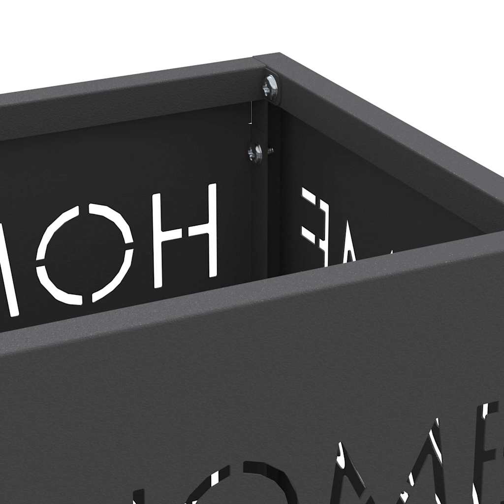 vidaXL Umbrella Stand Black 15.5 x 15.5 x 49 cm Steel