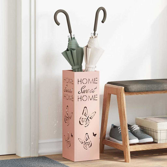 vidaXL Umbrella Stand Pink 15.5 x 15.5 x 49 cm Steel