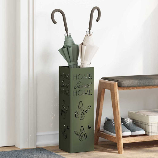 vidaXL Umbrella Stand Olive 15.5 x 15.5 x 49 cm Steel