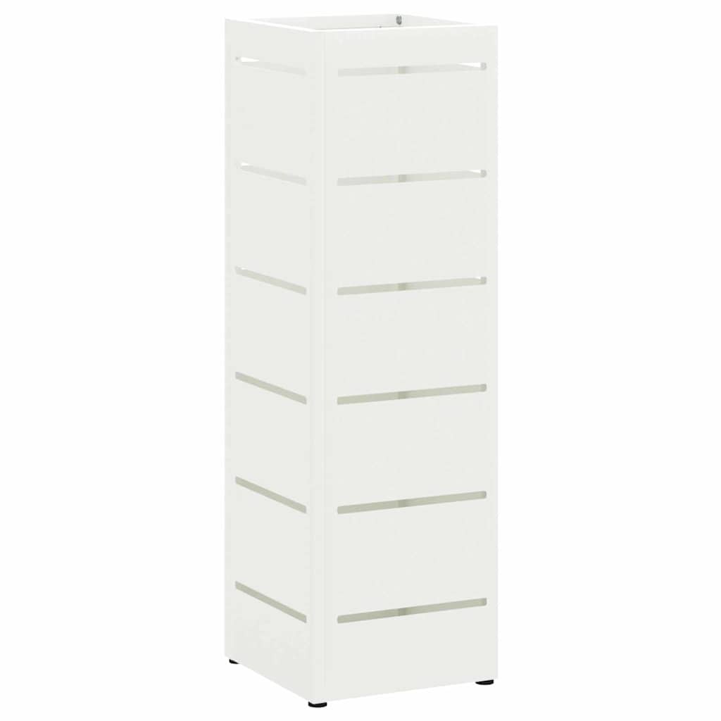 Rain Umbrella Stand White 15.5 x 15.5 x 49 cm Steel