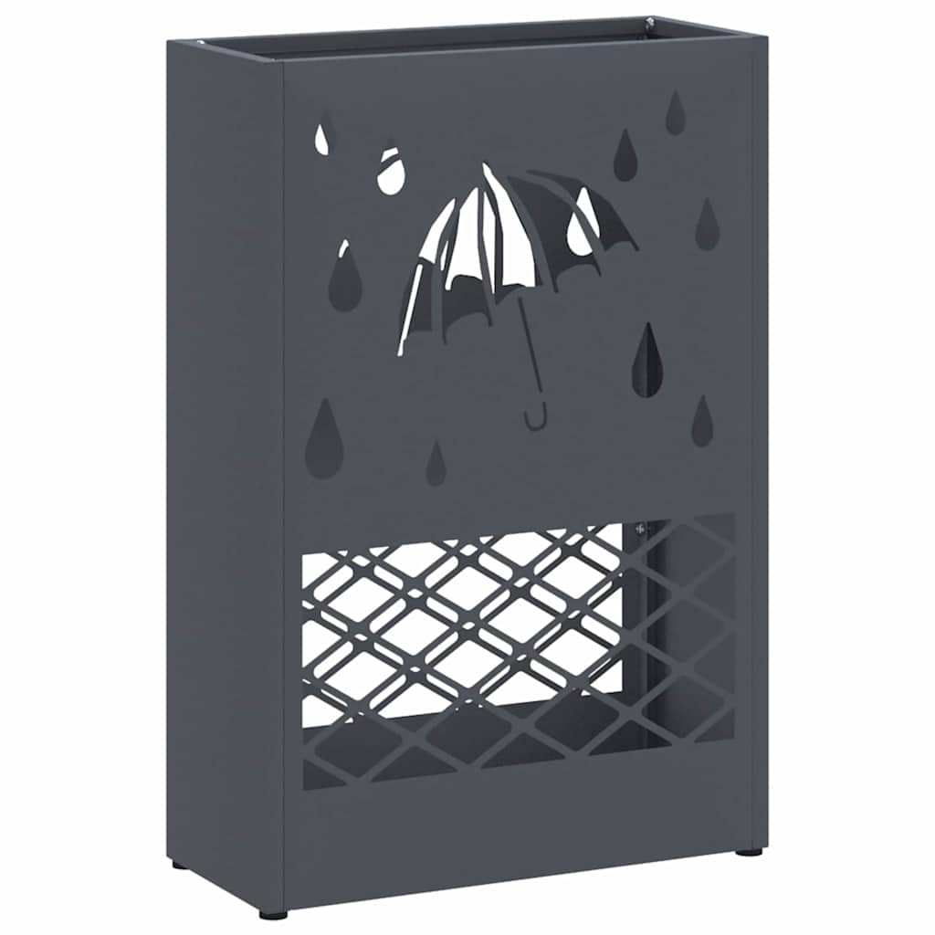 Rain Umbrella Stand Anthracite 28 x 12 x 41 cm Steel