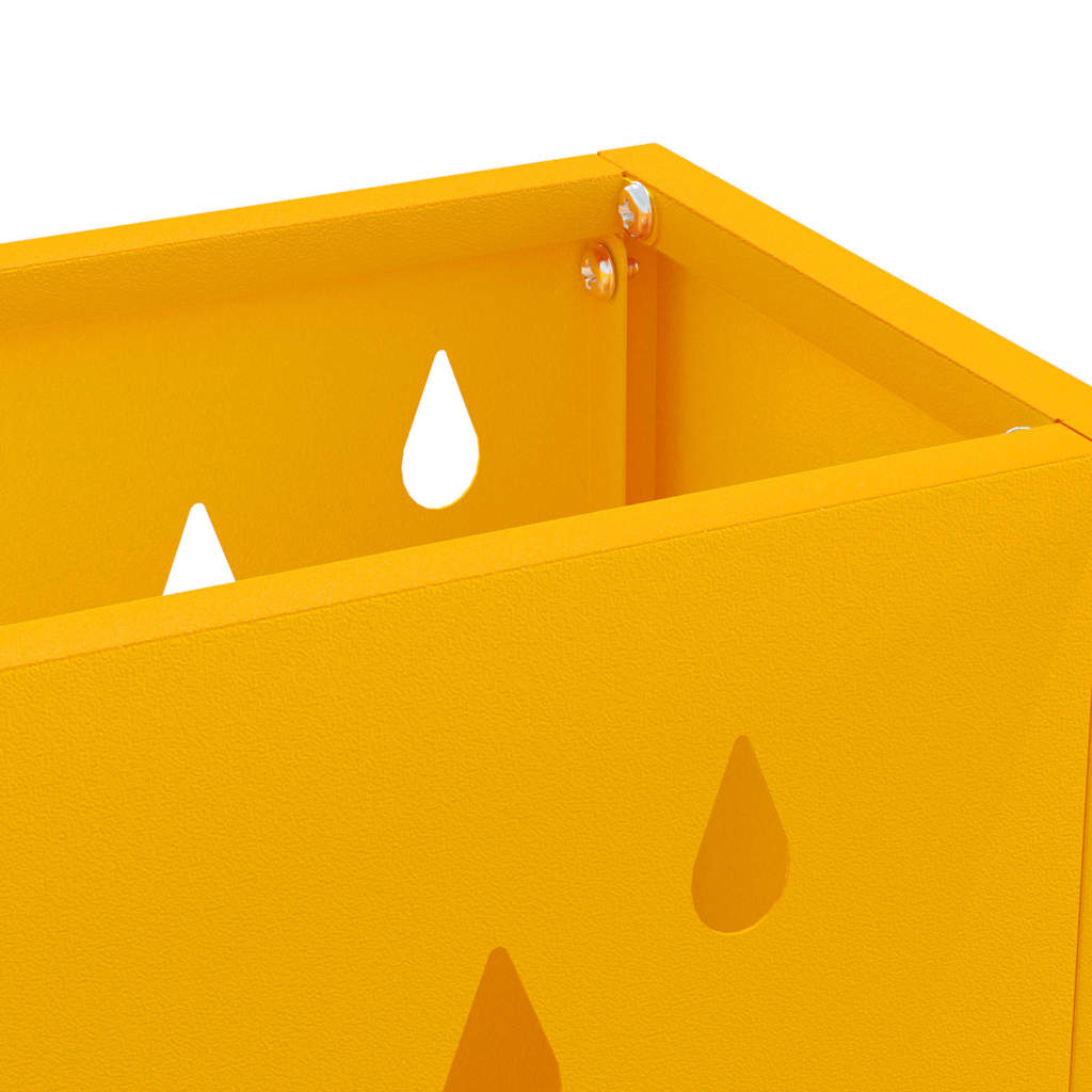 Rain Umbrella Stand Mustard Yellow 28 x 12 x 41 cm Steel