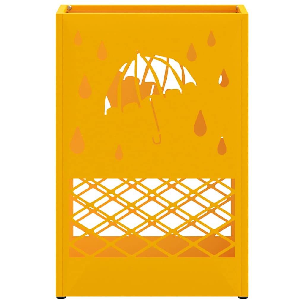 Rain Umbrella Stand Mustard Yellow 28 x 12 x 41 cm Steel